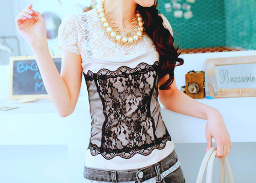 asian, fashion and lace