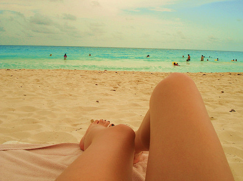 beach, blue and legs
