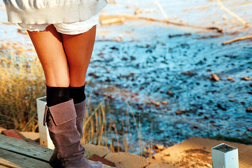 beach, boots and girl