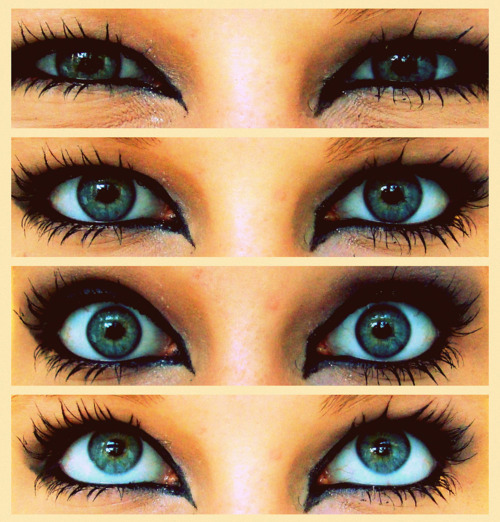 black, blue eyes and eyelashes