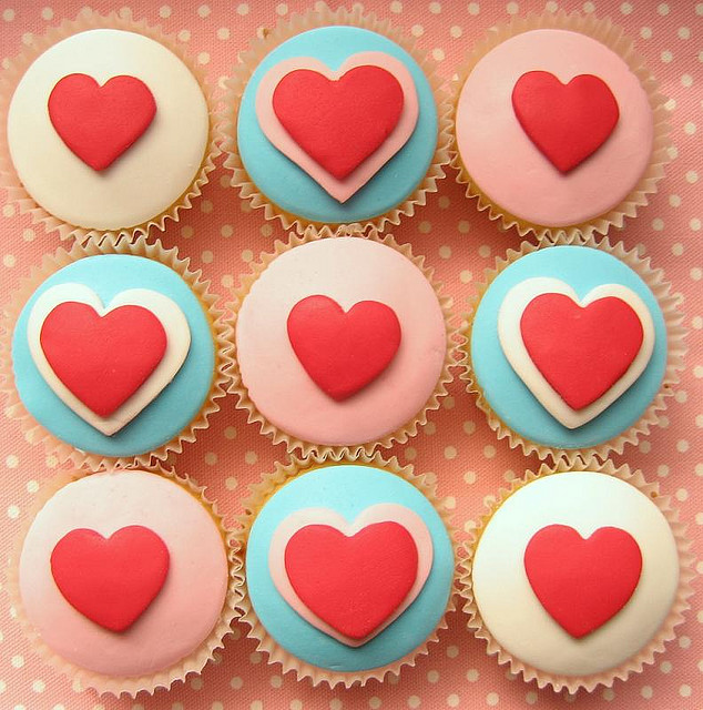 blue, cupcake and heart
