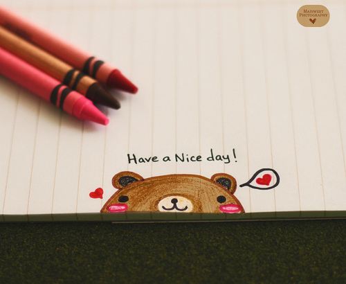 bear, crayons and cute