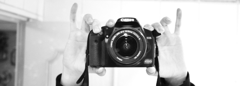 black and white, camera and canon eos 450d