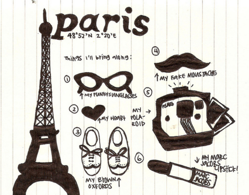 brown oxfords, eiffel tower and fake
