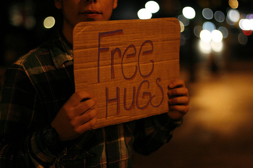 free hugs, lights and night