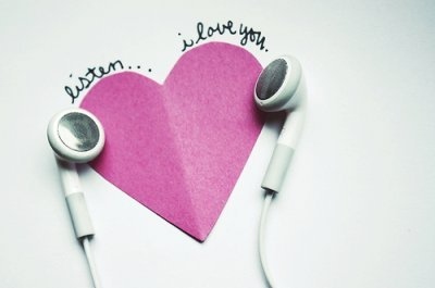 headphones,  heart and  listen