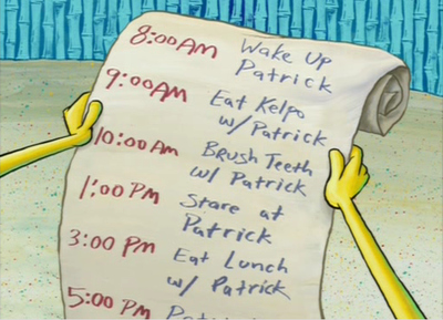 list,  patrick and  spongebob