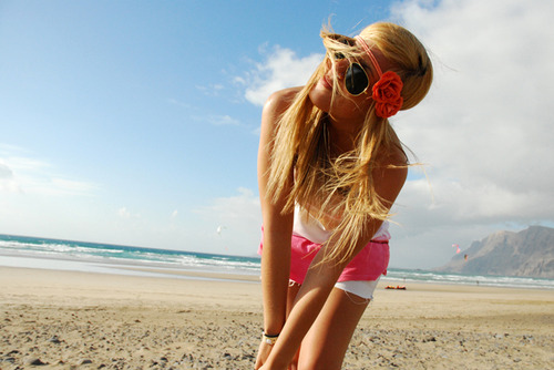 beach, blonde and fashion