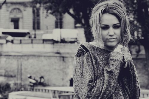black and white, fashion and miley cyrus