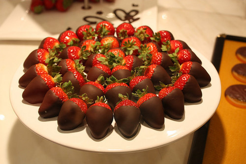 chocolate, food and strawberry