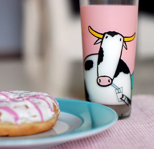 cow, cute and donut