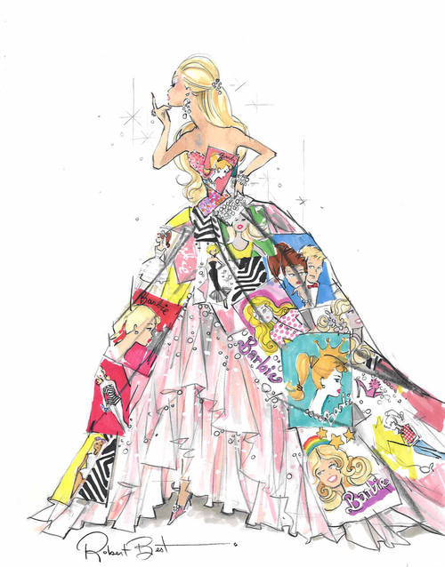 cute barbie drawing