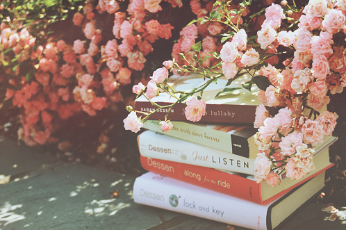 books, floral and flowers