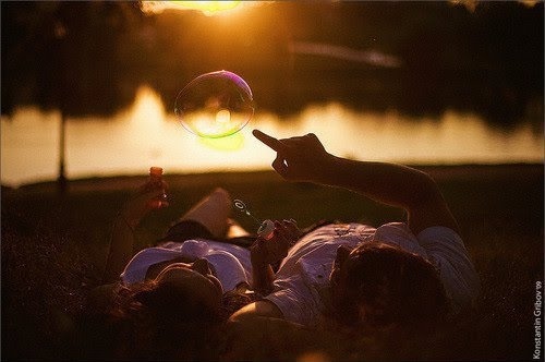 bubbles, couple and nature