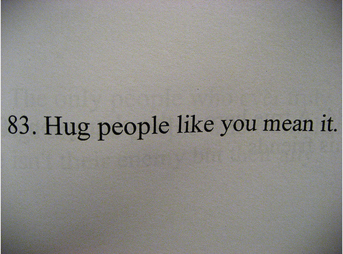 hug, mean and people