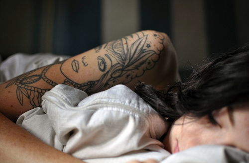 arm, arm tattoo and black hair