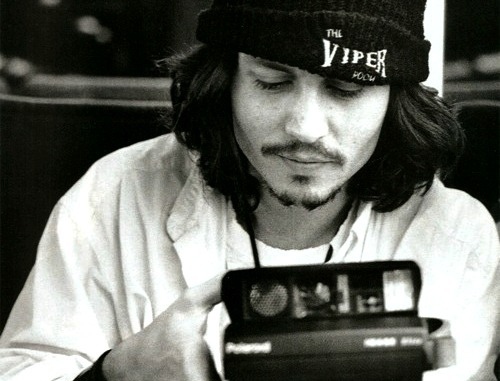 black and white, camera and johnny depp