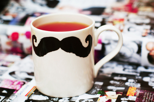 cup, moustache and mug