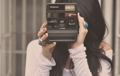 girl,  photograph and  polaroid