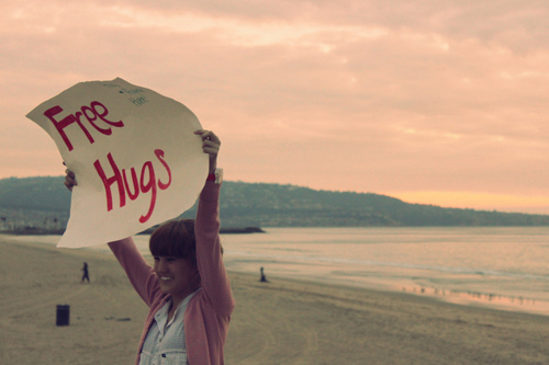 beach, cute and free hugs