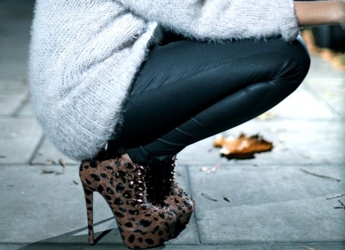 black, brown and heels