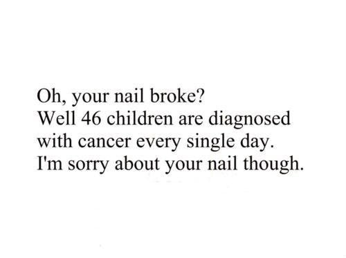nail, not my fault and sorry