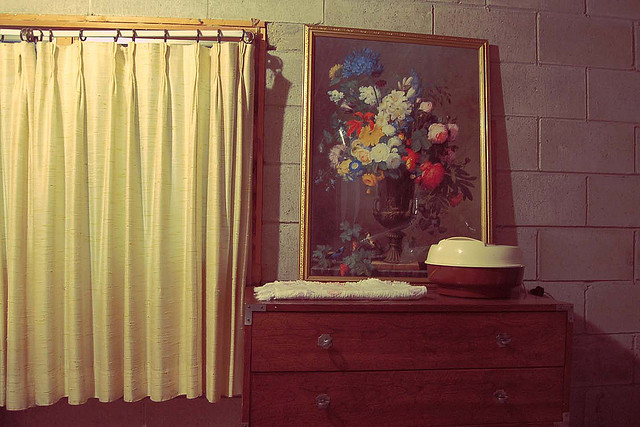 Painting Curtain Dresser Brick Wall Bellaire Image 139734