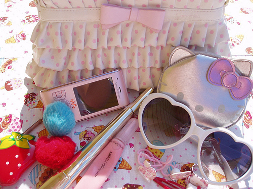 adorable, bag, bow, cell, cell phone