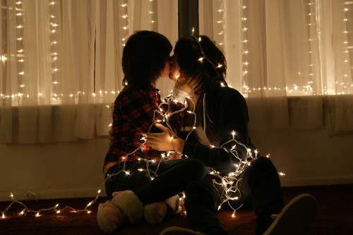 boy, boyfriend, couple, fairy lights, fairylights