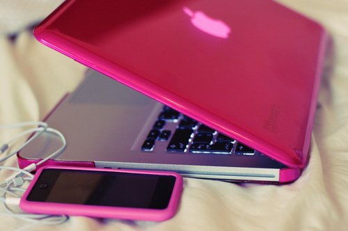 cute, iphone and laptop