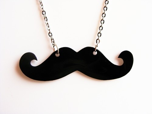 cute, jewelry and moustache