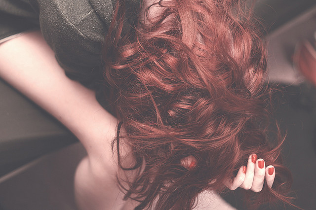 hair, nails and red nails