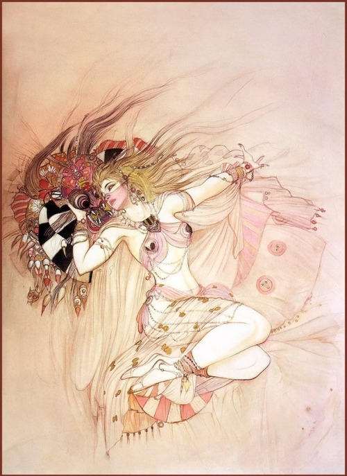 art, goddess, gypsy, illustration, yoshitaka amano