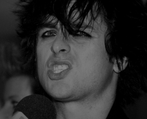billie joe armstrong, black and white and green day