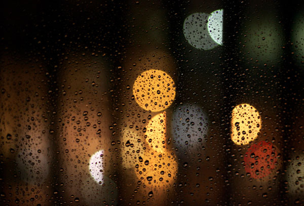 glass, lights, photography, rain, raindrops