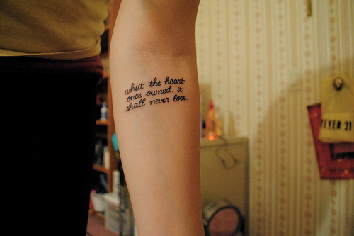 quote, tattoo and text