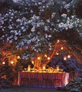 dining, flowers and garden