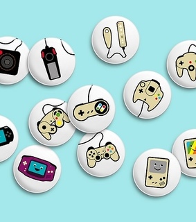 badges, buttons and controllers
