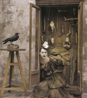 black lipstick, cabinet of curiosities and christian lacroix