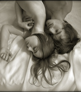 bed, couple and cuddle