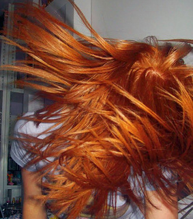 bedroom, crazy and dyied hair