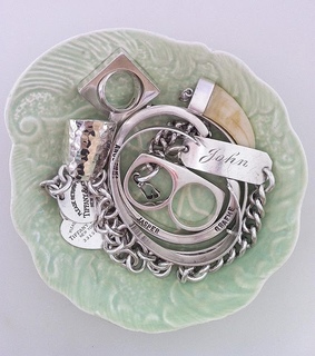 bracelet, green and jasper