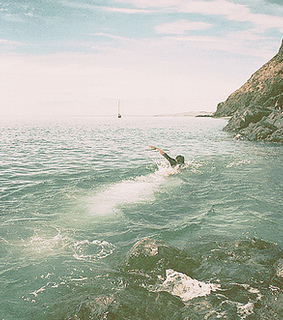 cliff, clouds and ocean