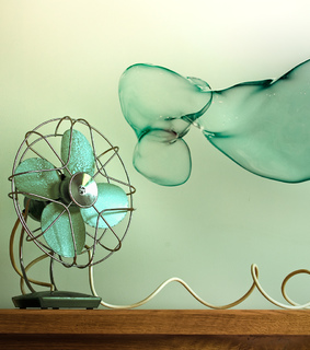 blue, bubble and fan