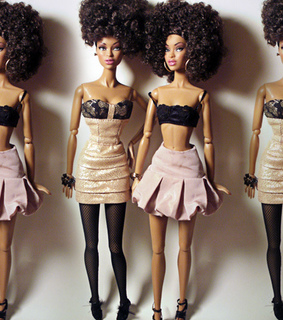 afro, barbie and barbie doll