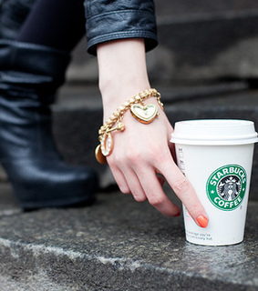 boots, bracelet and coffee