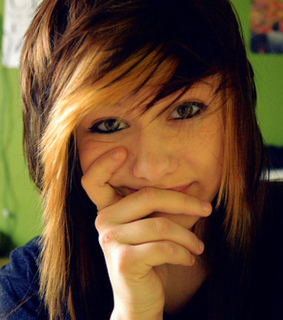 bangs, bicolor hair and blonde and brown hair