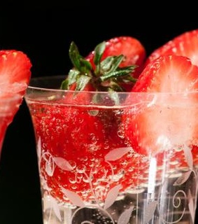 berry, beverage and glass