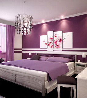 bed, bedroom and chandelier