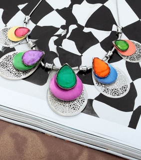 multi teardrop jewelry set, pear shape jewelry set and resin teardrop necklace sets